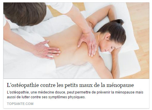 L’ostéopathie contre les petits maux de la ménopause